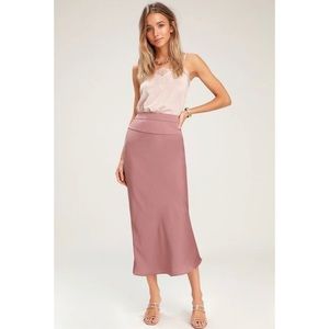 Free People Normani Bias Skirt In Dusty Mauve